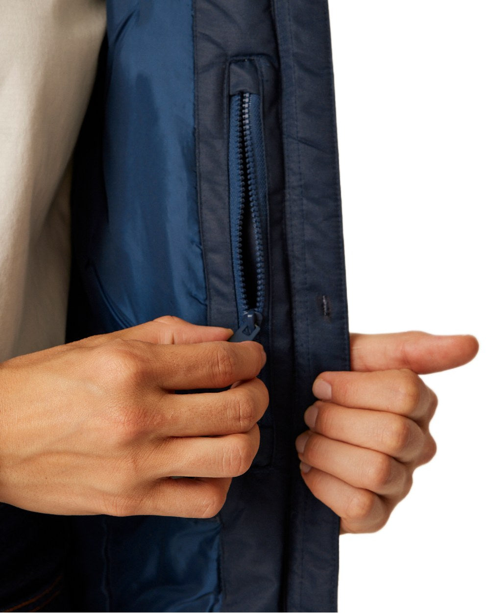 Navy Coloured Regatta Womens Romine II Waterproof Parka Jacket on white background 