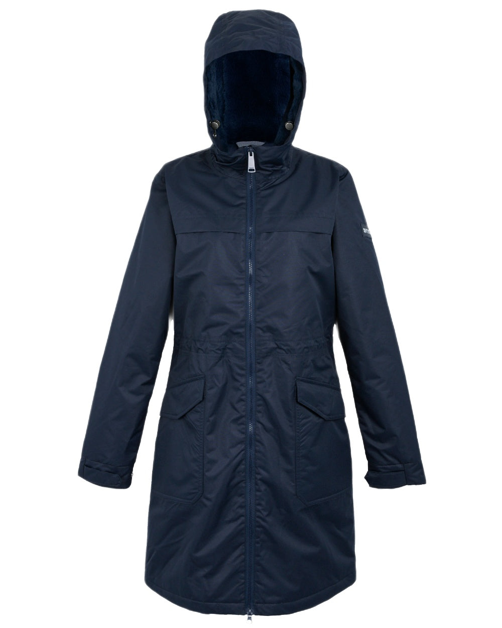 Navy Coloured Regatta Womens Romine II Waterproof Parka Jacket on white background 