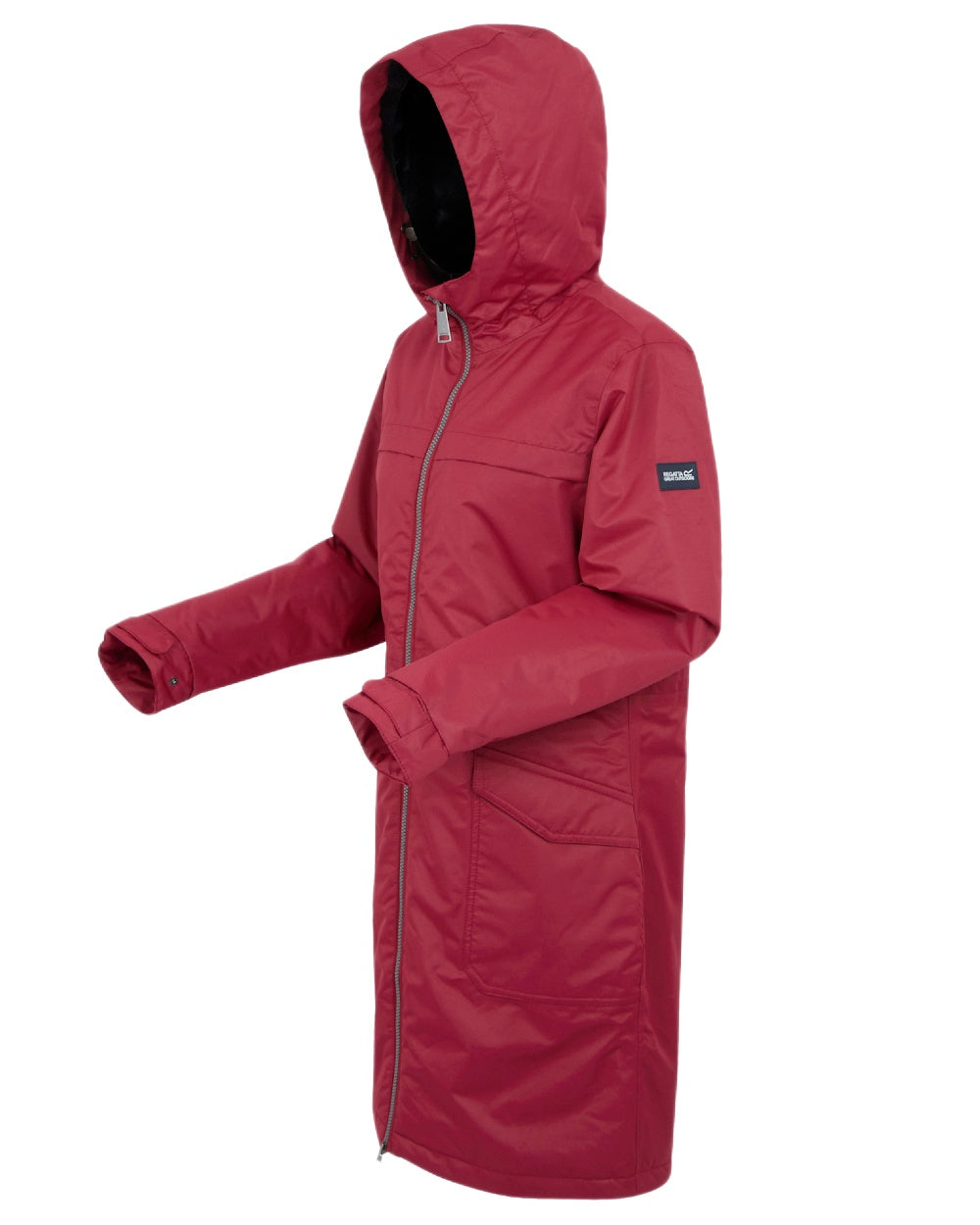 Rumba Red Black Coloured Regatta Womens Romine II Waterproof Parka Jacket on white background 