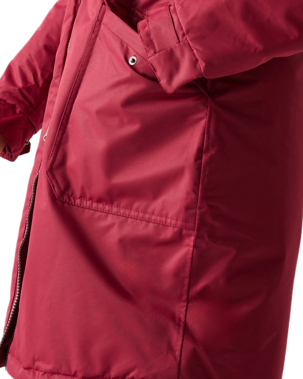 Rumba Red Black Coloured Regatta Womens Romine II Waterproof Parka Jacket on white background 