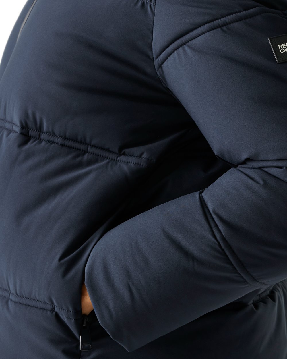 Navy Coloured Regatta Womens Roxienne Padded Jacket on white background 