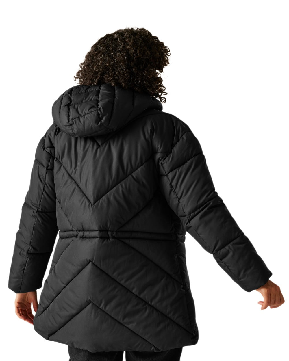 Black Coloured Regatta Womens Rusey Quilted Jacket on white background 