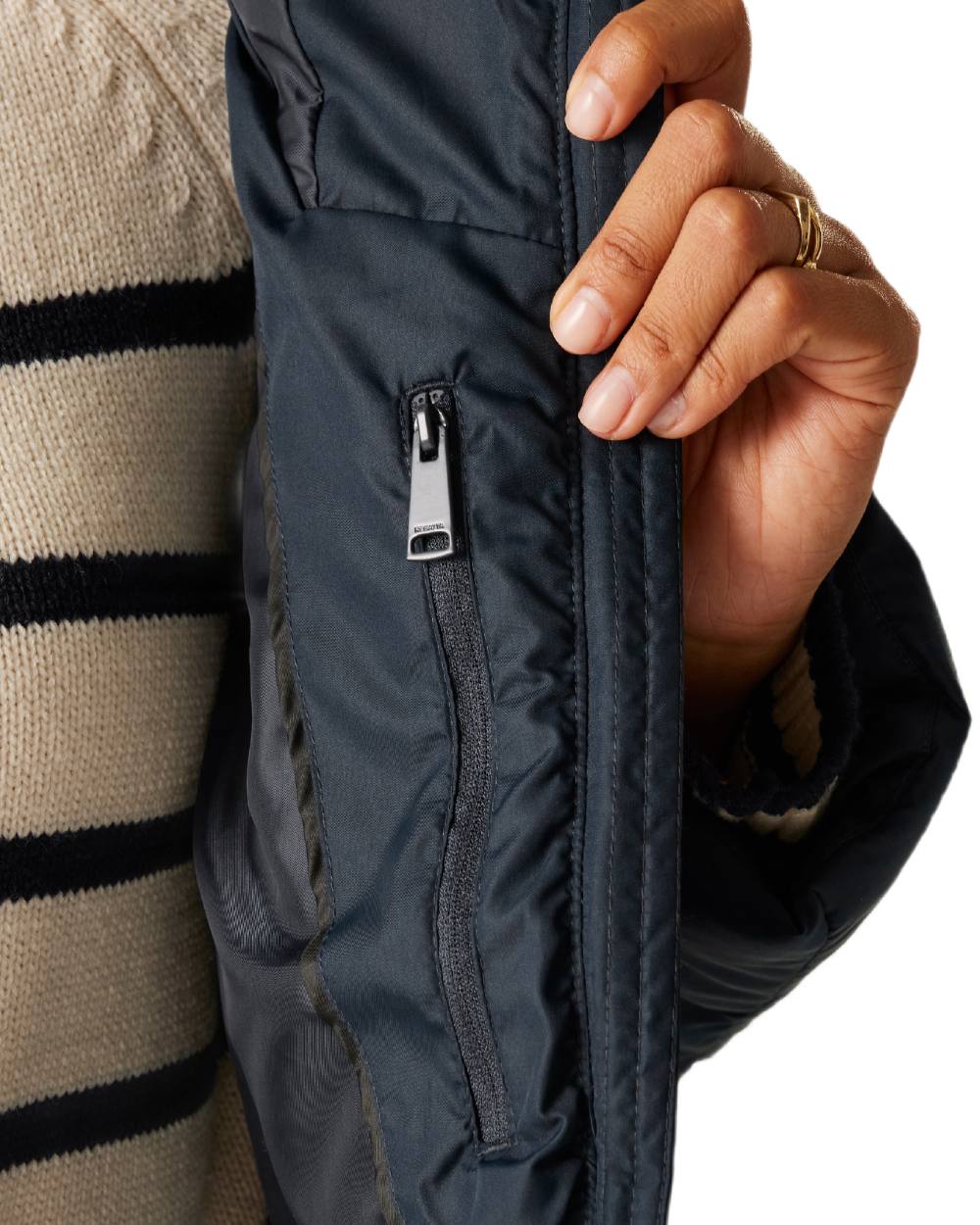 Navy Coloured Regatta Womens Rusey Quilted Jacket on white background 