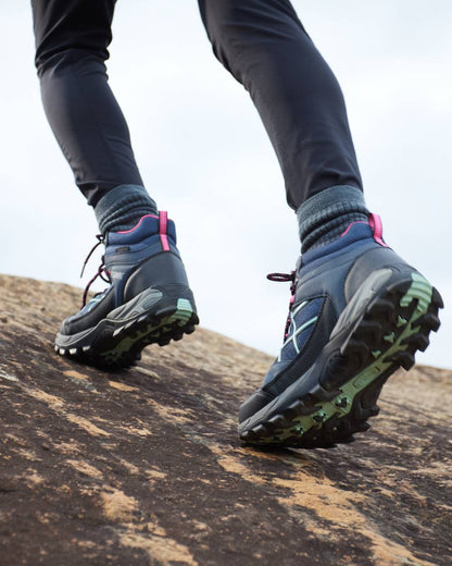 Navy Blue Coloured Regatta Womens Samaris III Walking Boots on outdoor background 