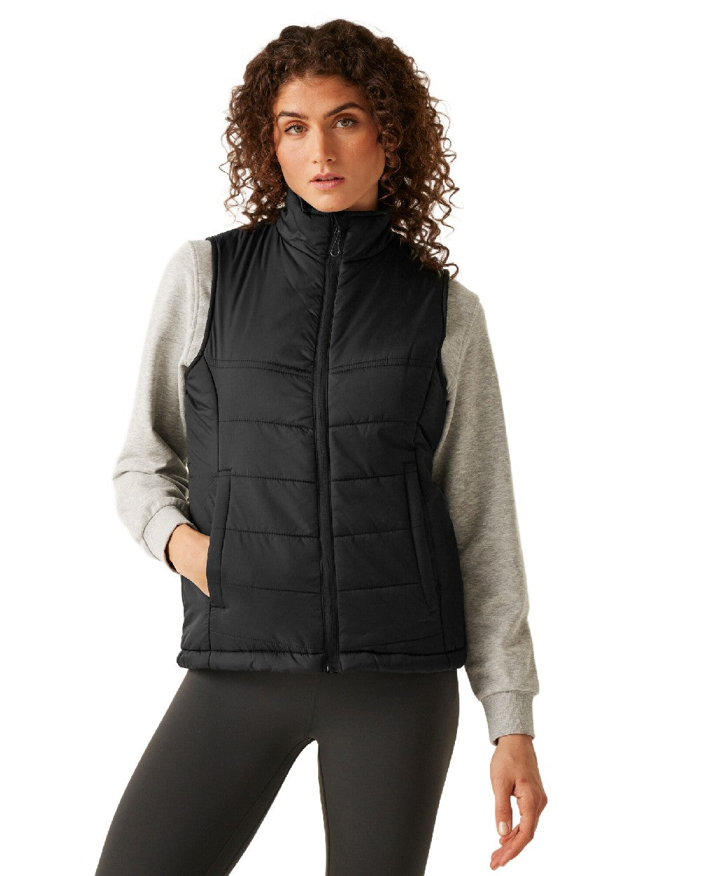 Black coloured Regatta Womens Stage II Insulated Bodywarmer on white background 