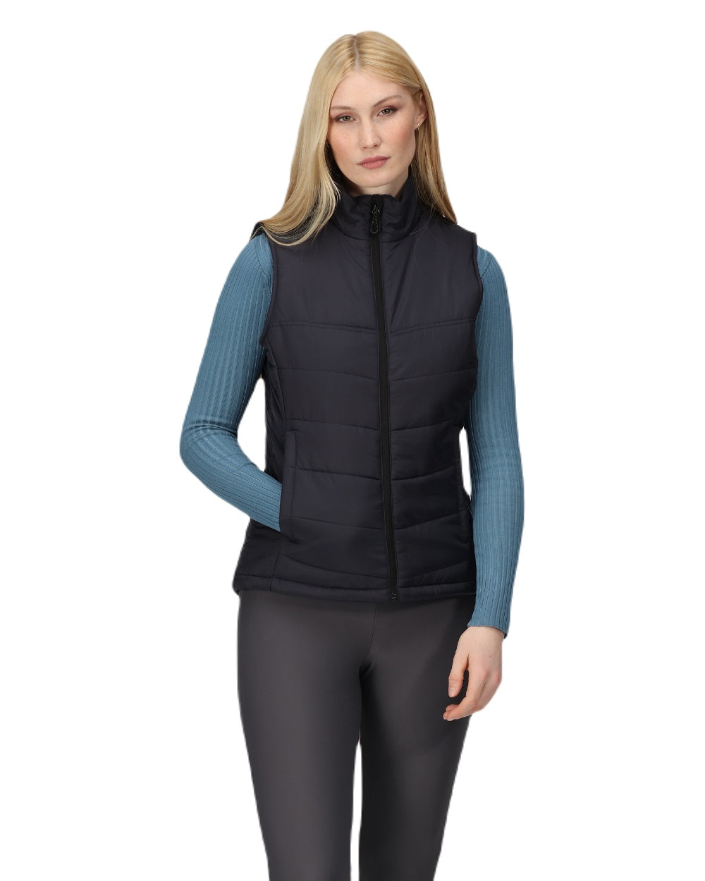 Navy coloured Regatta Womens Stage II Insulated Bodywarmer on white background 