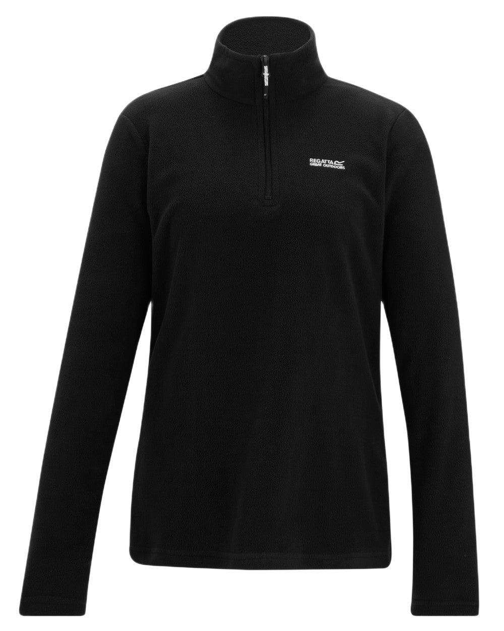 Black Coloured Regatta Womens Sweethart Lightweight Half-Zip Fleece on white background 
