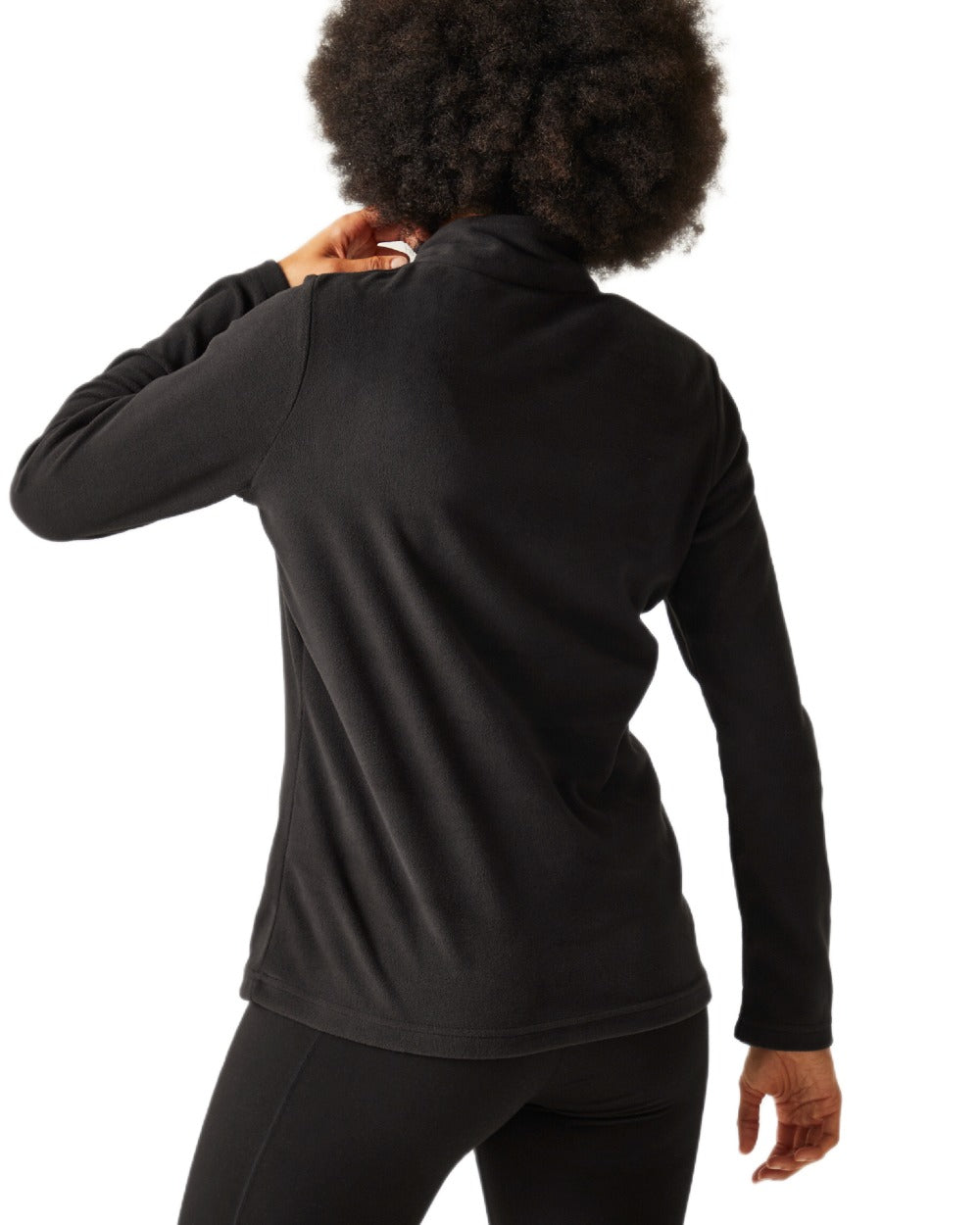 Black Coloured Regatta Womens Sweethart Lightweight Half-Zip Fleece on white background 