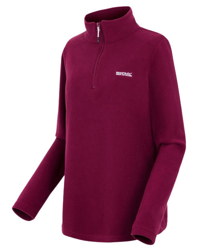 Dark Pimento Coloured Regatta Womens Sweethart Lightweight Half-Zip Fleece on white background 
