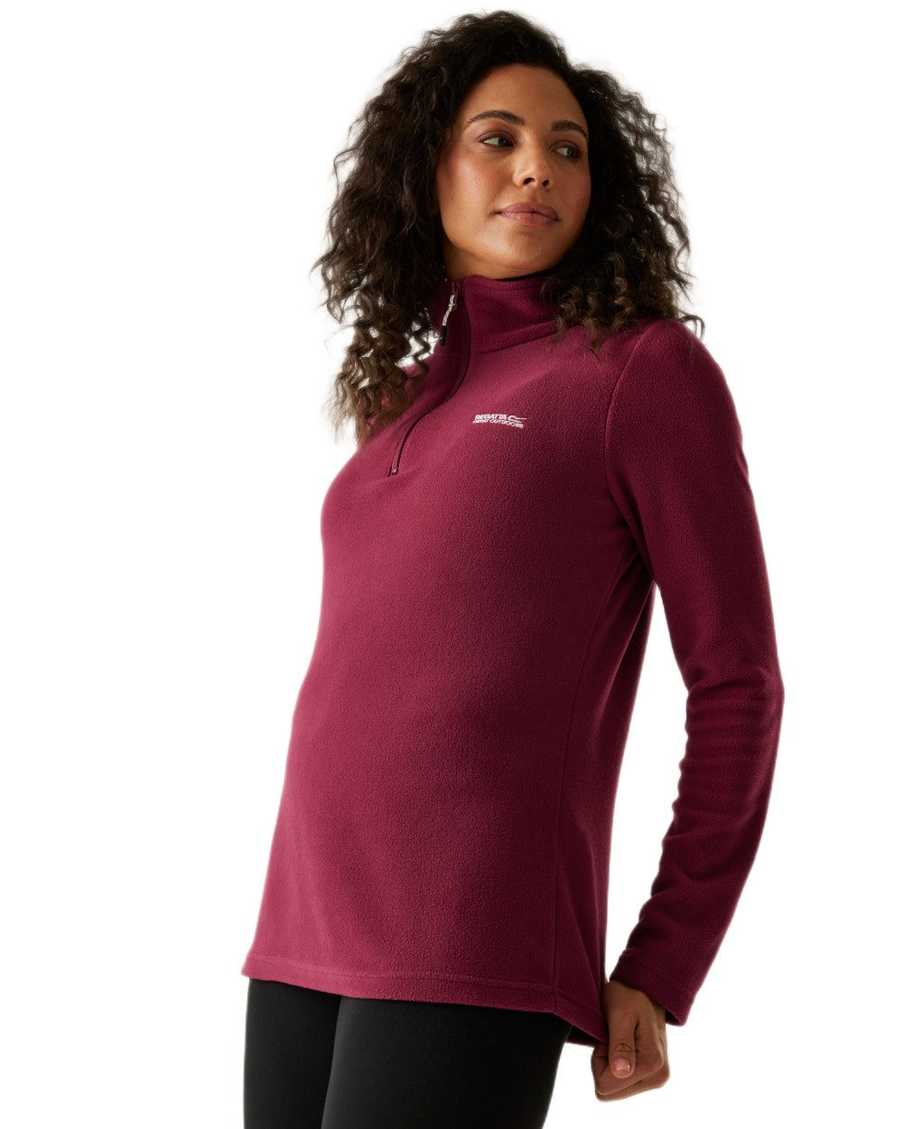 Dark Pimento Coloured Regatta Womens Sweethart Lightweight Half-Zip Fleece on white background 