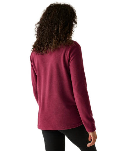 Dark Pimento Coloured Regatta Womens Sweethart Lightweight Half-Zip Fleece on white background 