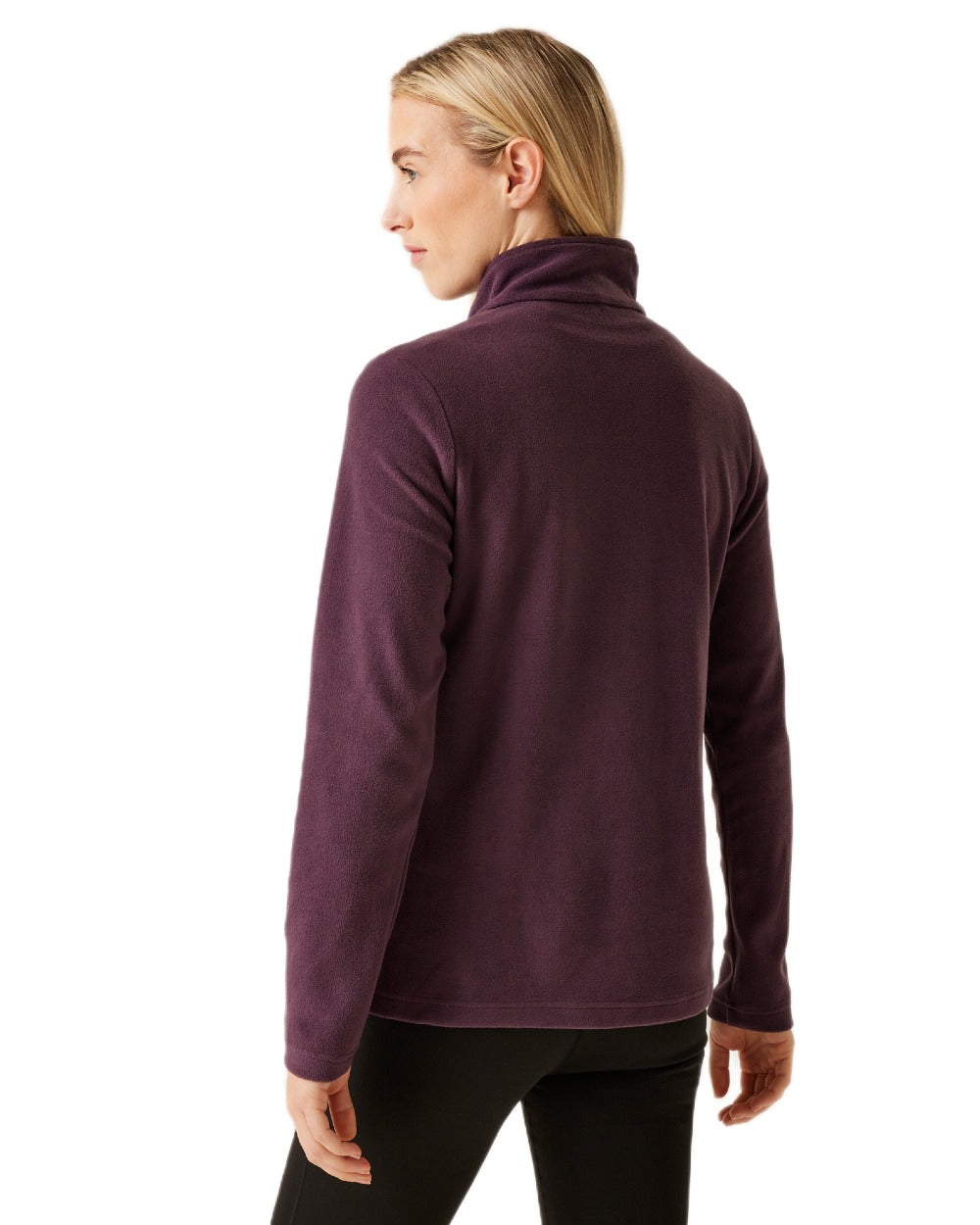 Deep Plum Coloured Regatta Womens Sweethart Lightweight Half-Zip Fleece on white background 