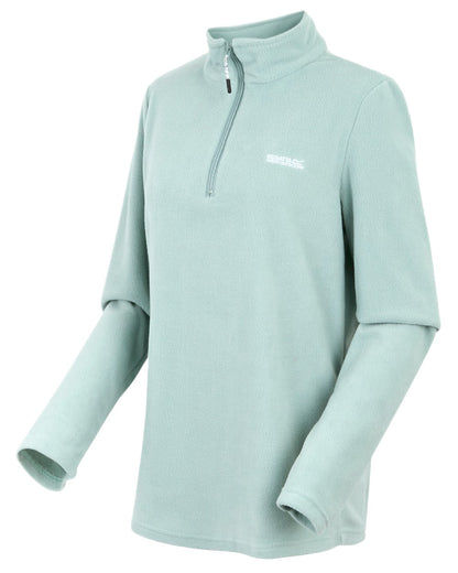 Green Haze Coloured Regatta Womens Sweethart Lightweight Half-Zip Fleece on white background 