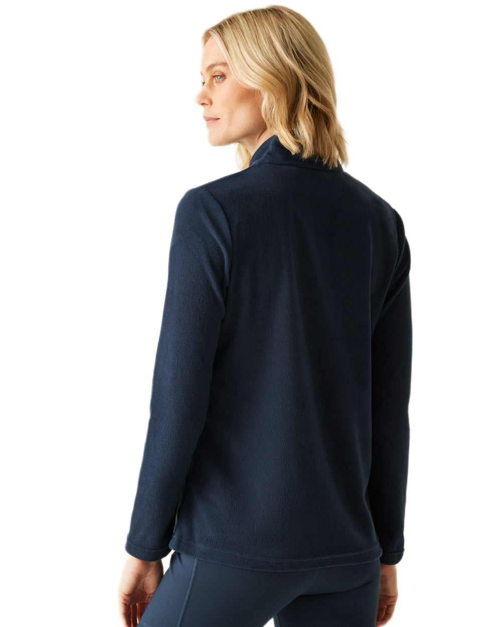 Navy Coloured Regatta Womens Sweethart Lightweight Half-Zip Fleece on white background 