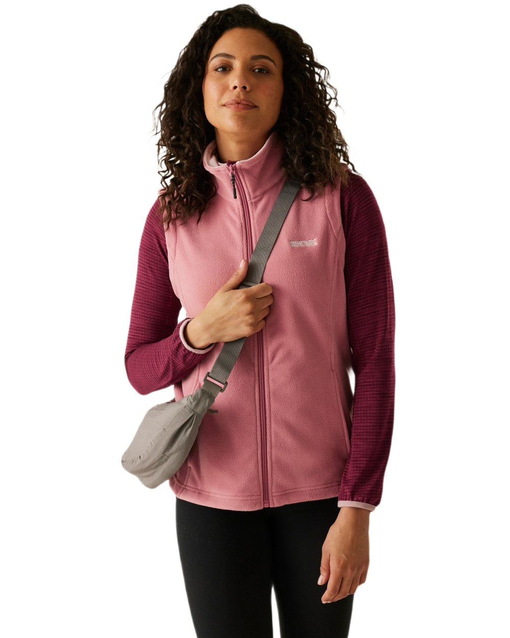 Dusty Rose Coloured Regatta Womens Sweetness II Fleece Gilet on white background 