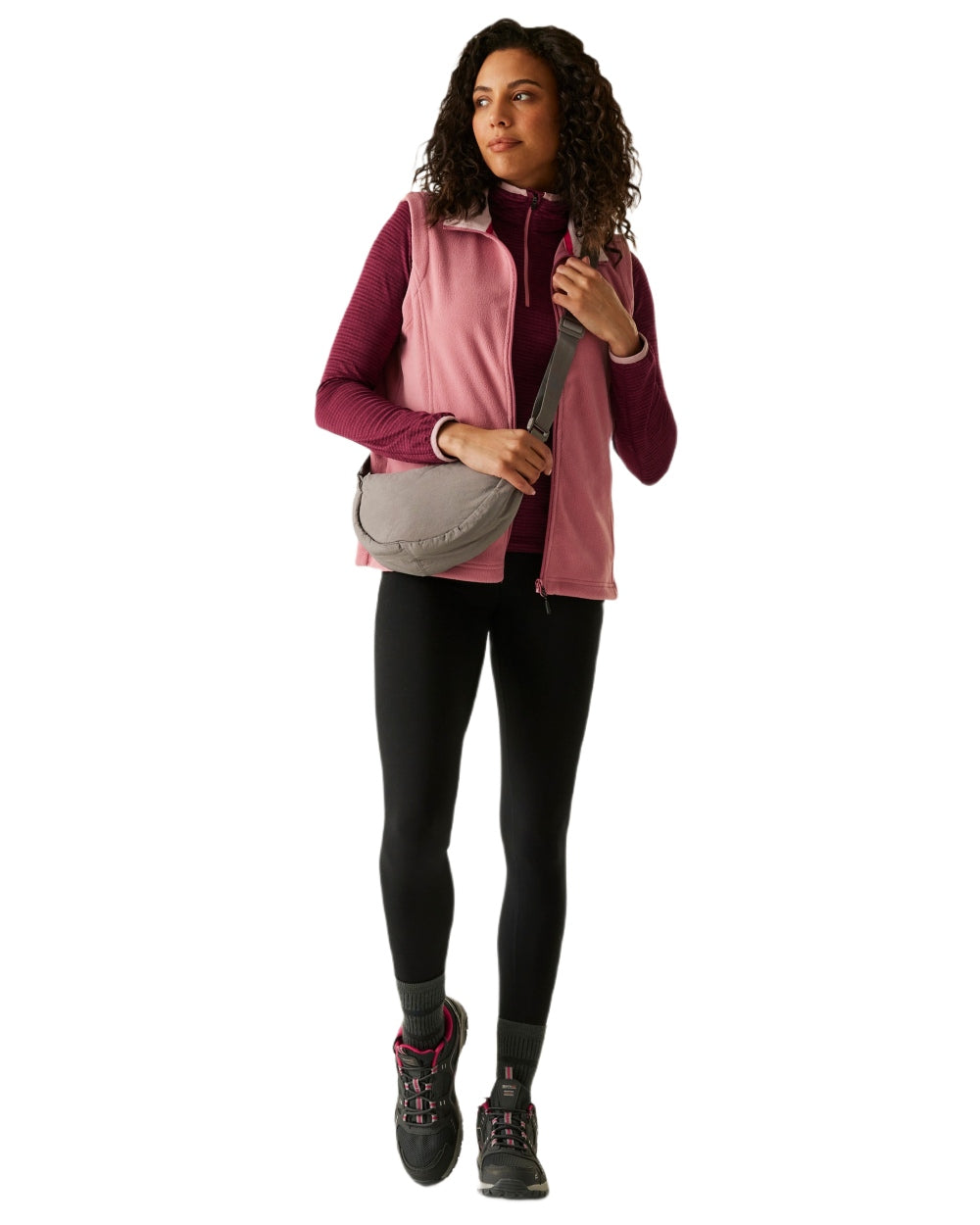 Dusty Rose Coloured Regatta Womens Sweetness II Fleece Gilet on white background 