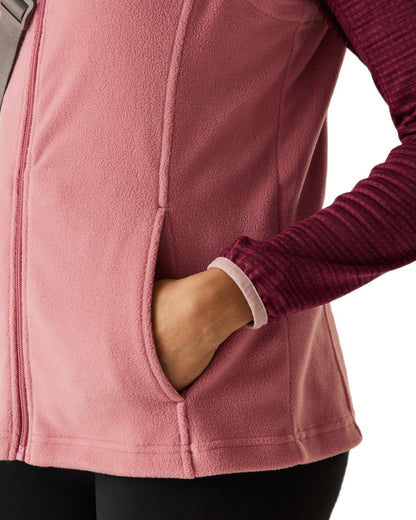 Dusty Rose Coloured Regatta Womens Sweetness II Fleece Gilet on white background 