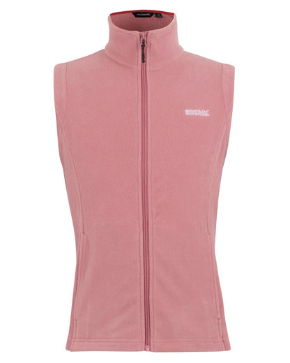 Dusty Rose Coloured Regatta Womens Sweetness II Fleece Gilet on white background 