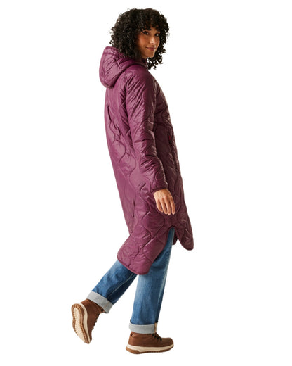 Fig Coloured Regatta Womens Triea Quilted Jacket on white background 