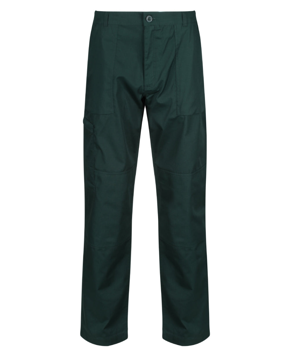 Green coloured Regatta Mens Multi Pocket Action Trousers Long Leg on white background 