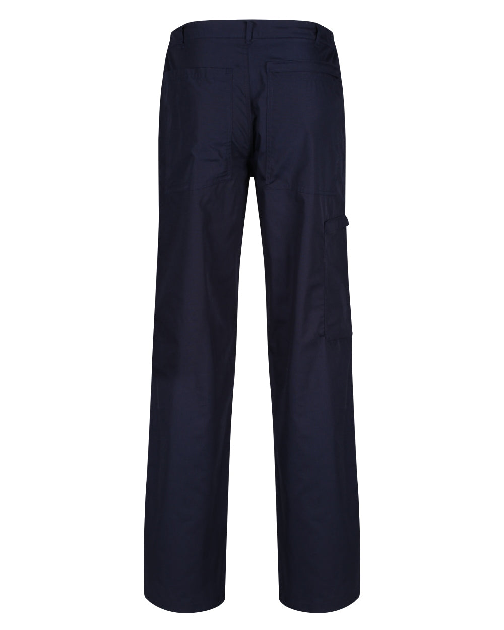 Navy coloured Regatta Mens Multi Pocket Action Trousers Long Leg on white background 