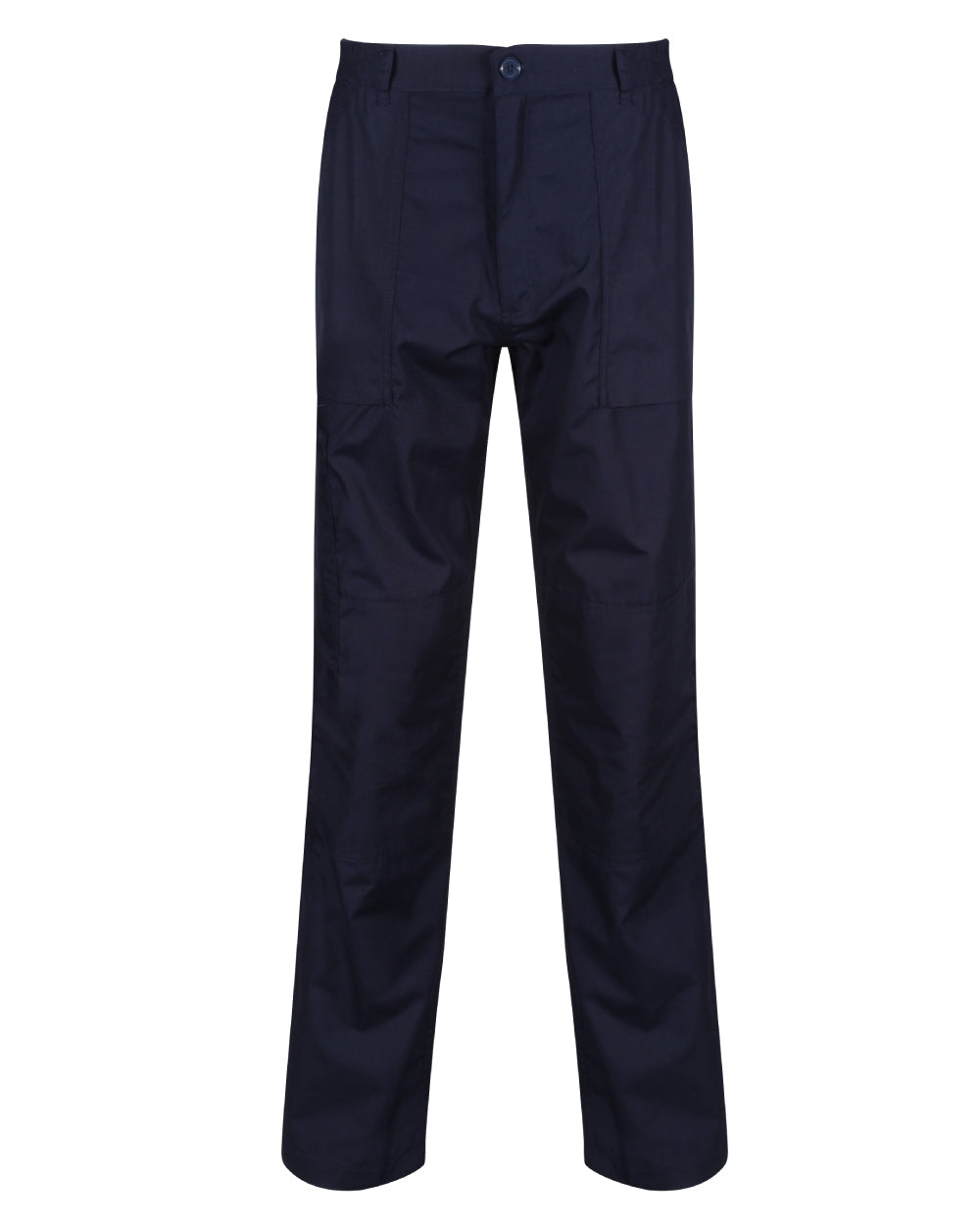 Navy coloured Regatta Mens Multi Pocket Action Trousers Short Leg on white background 