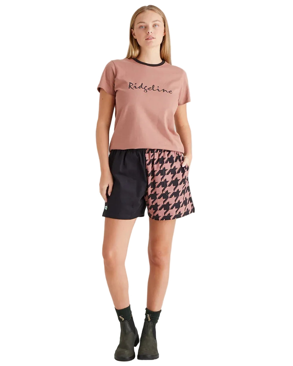 Black Print Coloured Ridgeline Backslider Shorts on white background 