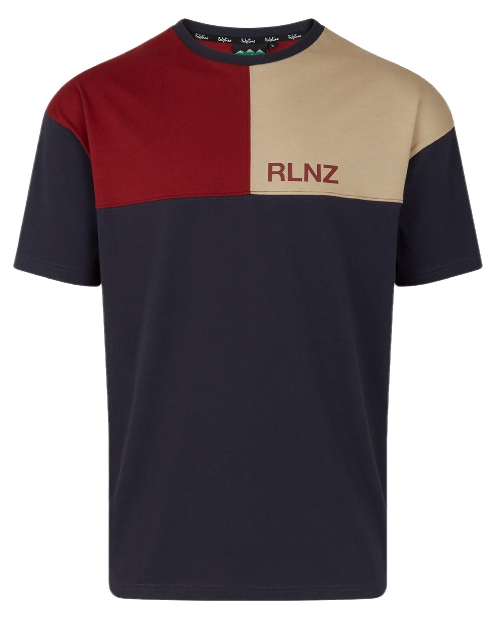 Navy Multi coloured Ridgeline Backslider T-Shirt on white background 