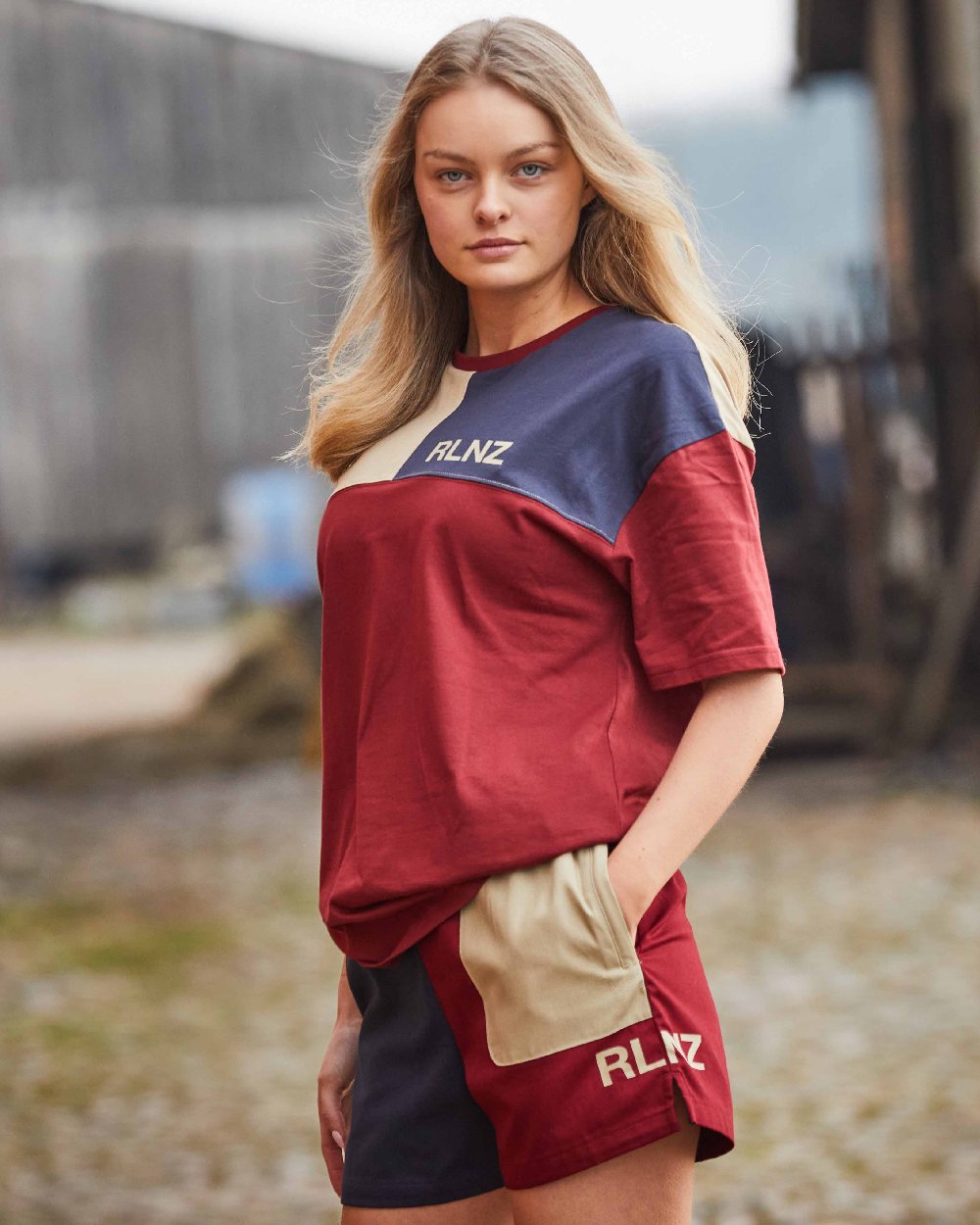 Rhubarb Multi coloured Ridgeline Backslider T-Shirt on outdoor background 