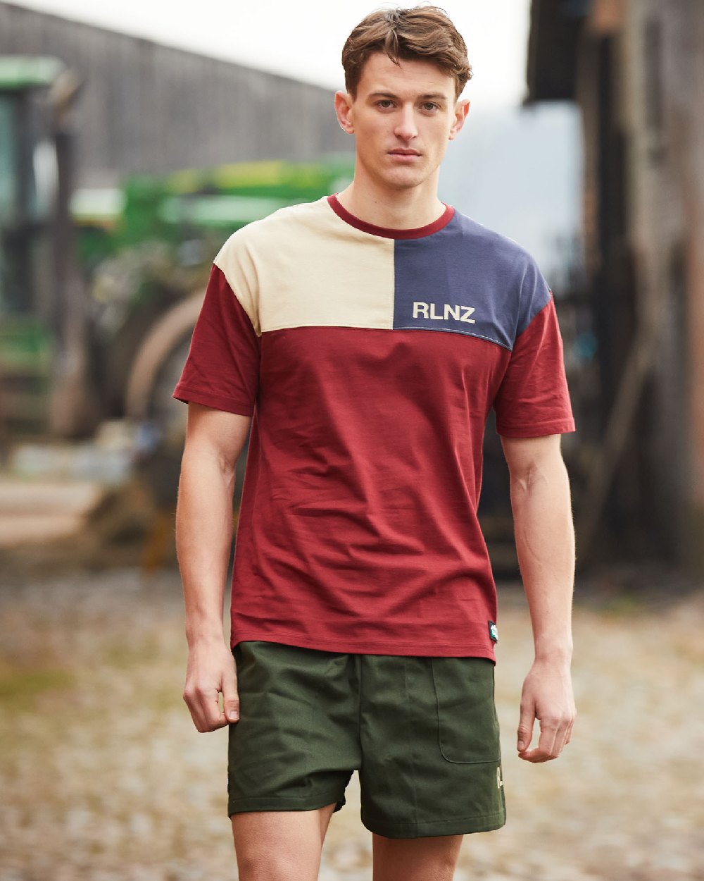 Rhubarb Multi coloured Ridgeline Backslider T-Shirt on outdoor background 
