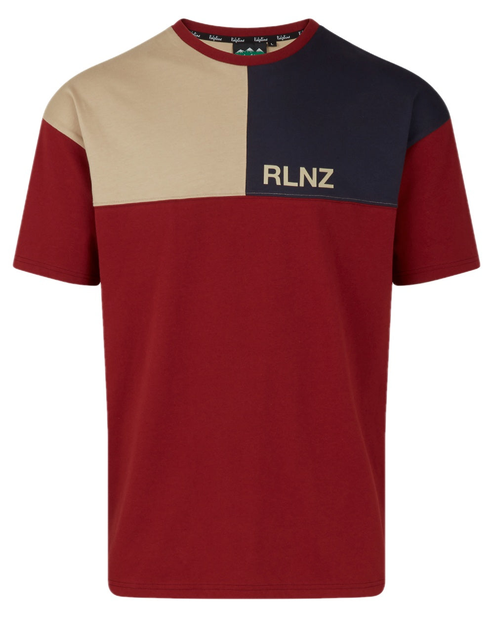 Rhubarb Multi coloured Ridgeline Backslider T-Shirt on white background 