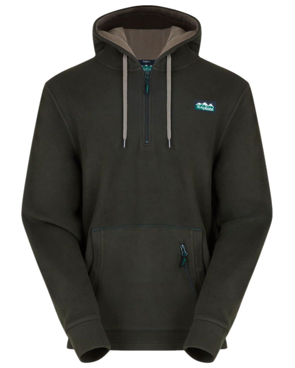 Deep Forest Coloured Ridgeline Ballistic Hooded Fleece on white background 