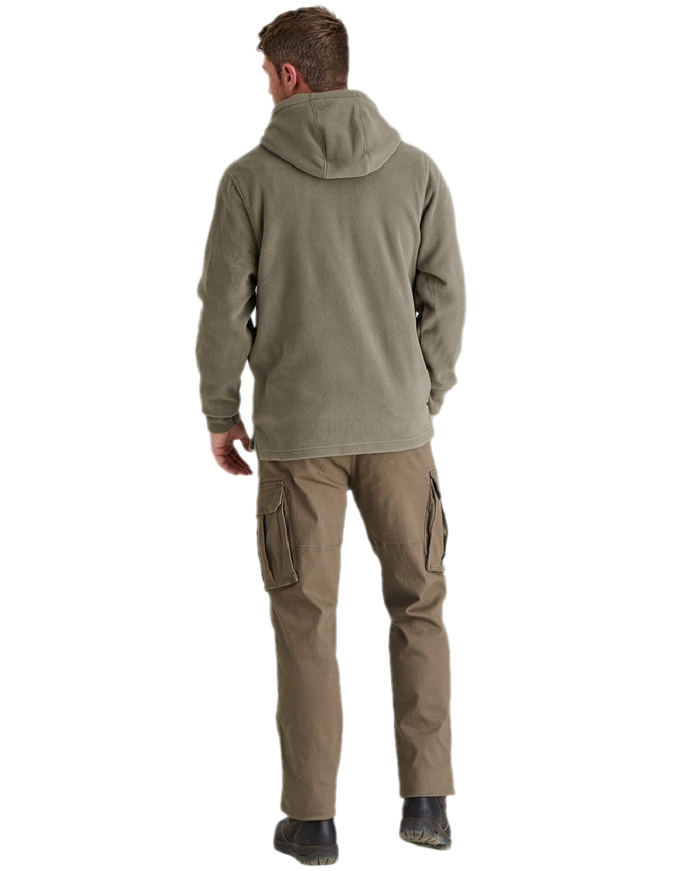 Smokey Olive Coloured Ridgeline Ballistic Hooded Fleece on white background 