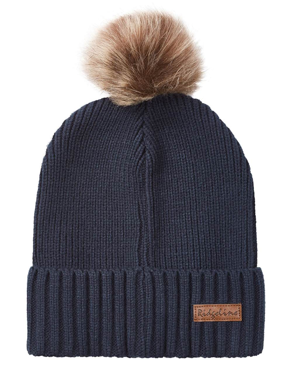 Tarn coloured Ridgeline Baltic Bobble Hat &amp; Scarf Set on white background 