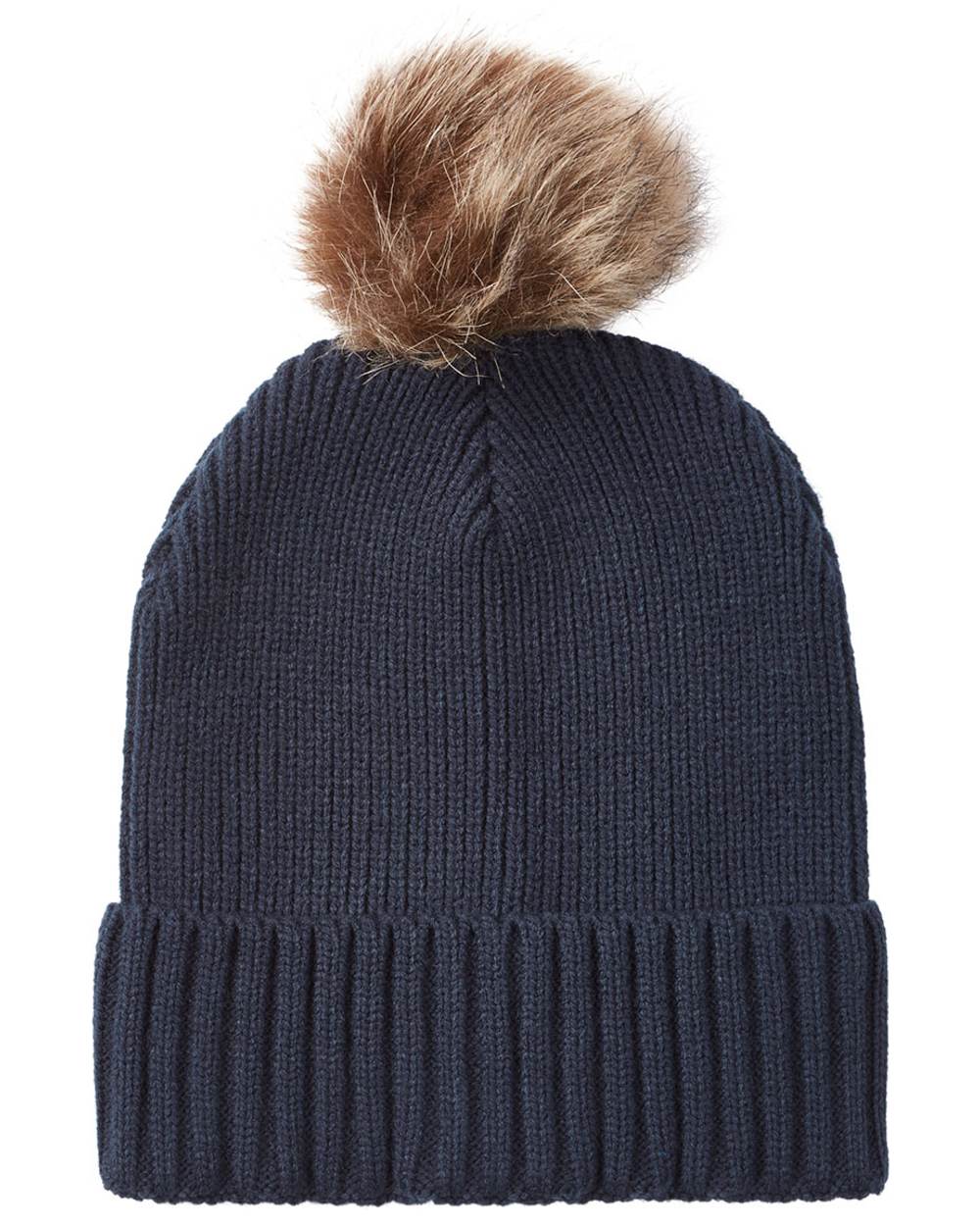 Tarn coloured Ridgeline Baltic Bobble Hat &amp; Scarf Set on white background 