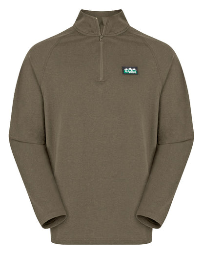 Light Bark Marl Coloured Ridgeline Baseline Pull On Zip Top on white background 