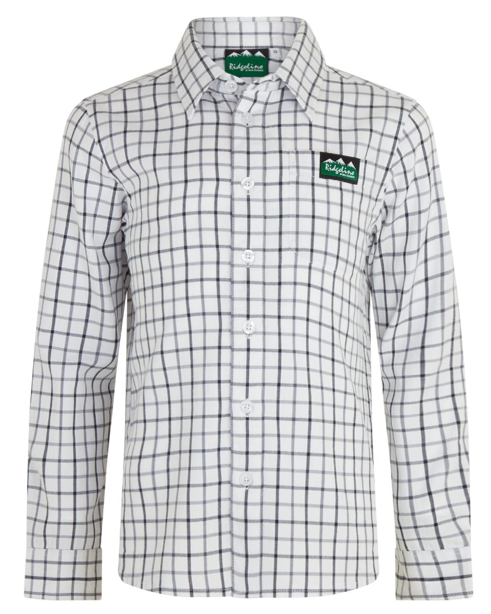 Navy coloured Ridgeline Childrens Sedgebrook Shirt on white background 