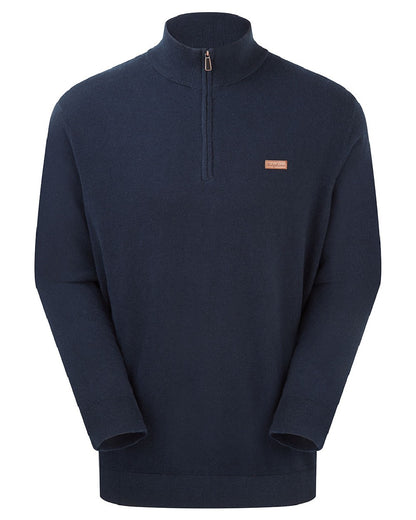 Navy coloured Ridgeline Hartland 1/4 Zip Pullover on white background 