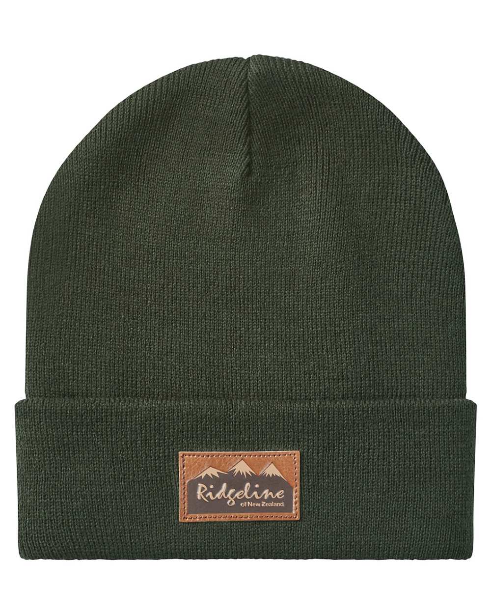 Deep Forest coloured Ridgeline Heritage Fine Knit Beanie on white background 