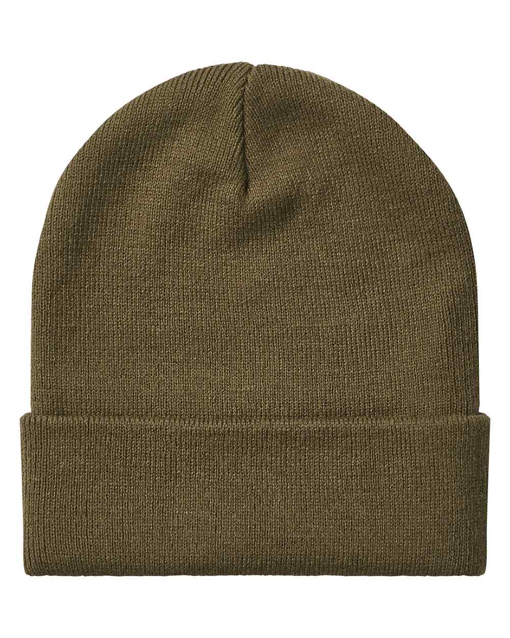 Teak coloured Ridgeline Heritage Fine Knit Beanie on white background 