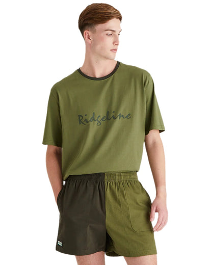 Deep Forest Fern Green Coloured Ridgeline Hose Down Shorts on white background 