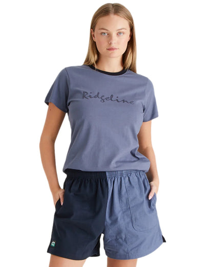 Navy Storm Coloured Ridgeline Hose Down Shorts on white background 