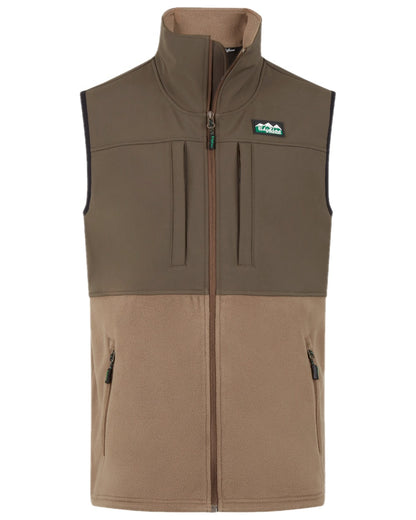 Light Bark Coloured Ridgeline Hybrid Fleece Gilet on white background 