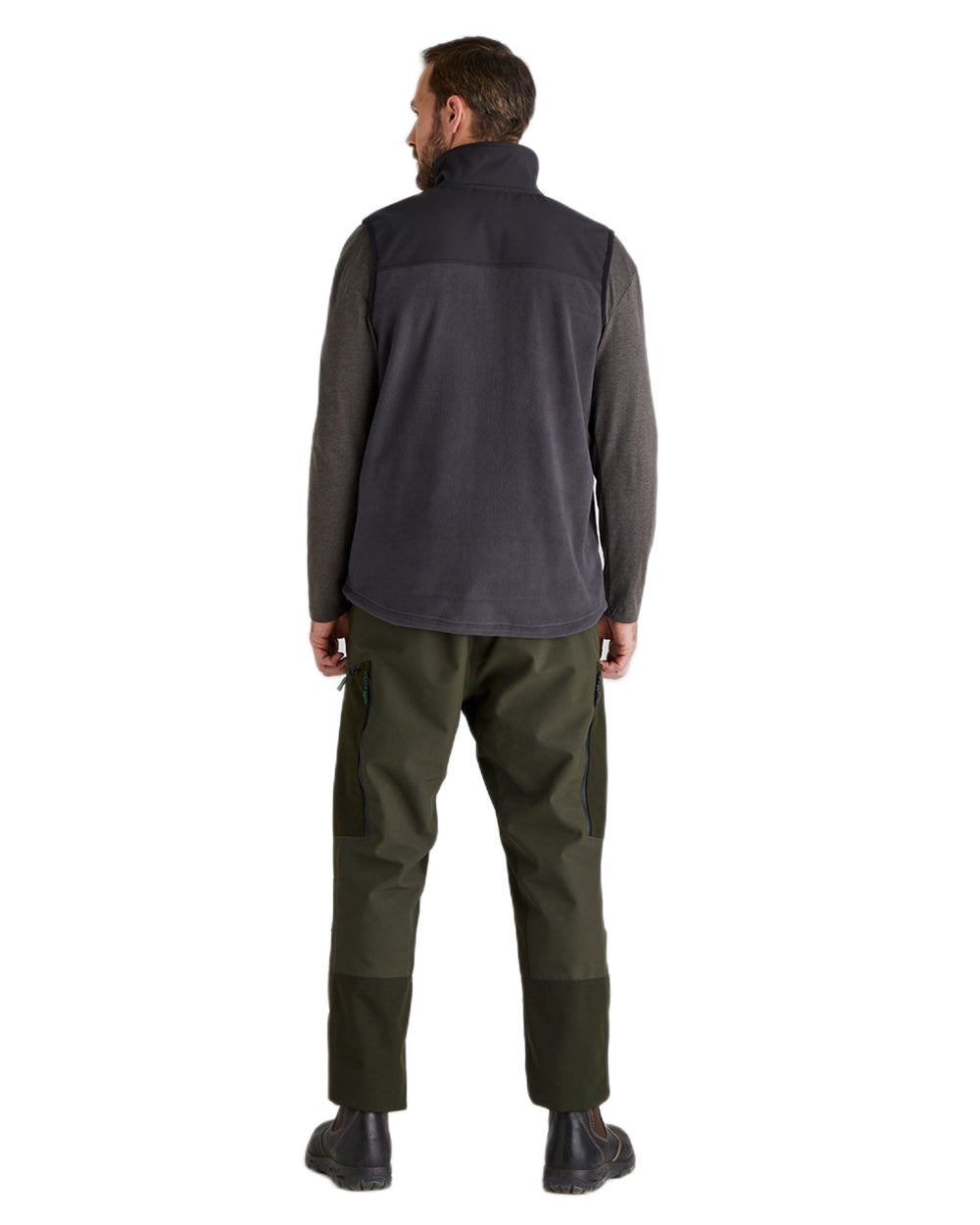 Shale coloured Ridgeline Hybrid Fleece Gilet on white background 