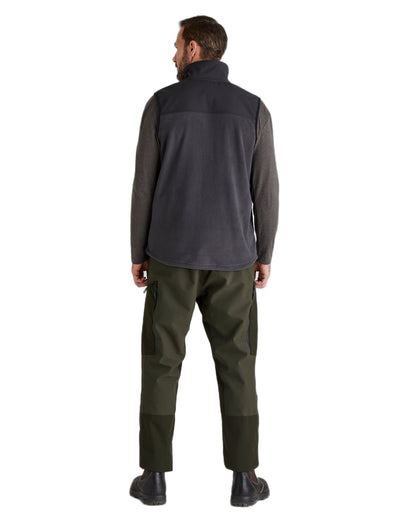 Shale coloured Ridgeline Hybrid Fleece Gilet on white background 