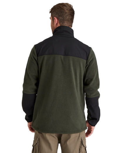 Deep Forest Black coloured Ridgeline Hybrid Fleece Jacket on white background 