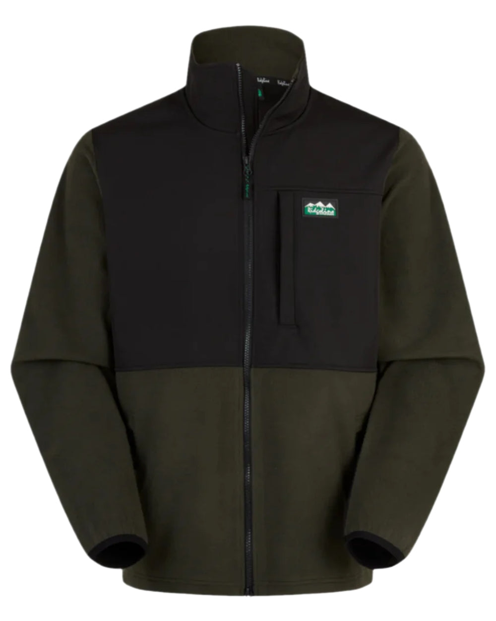 Deep Forest Black coloured Ridgeline Hybrid Fleece Jacket on white background 