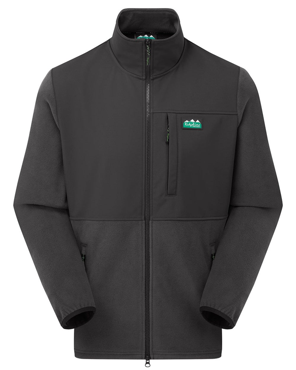 Shale coloured Ridgeline Hybrid Fleece Jacket on white background 