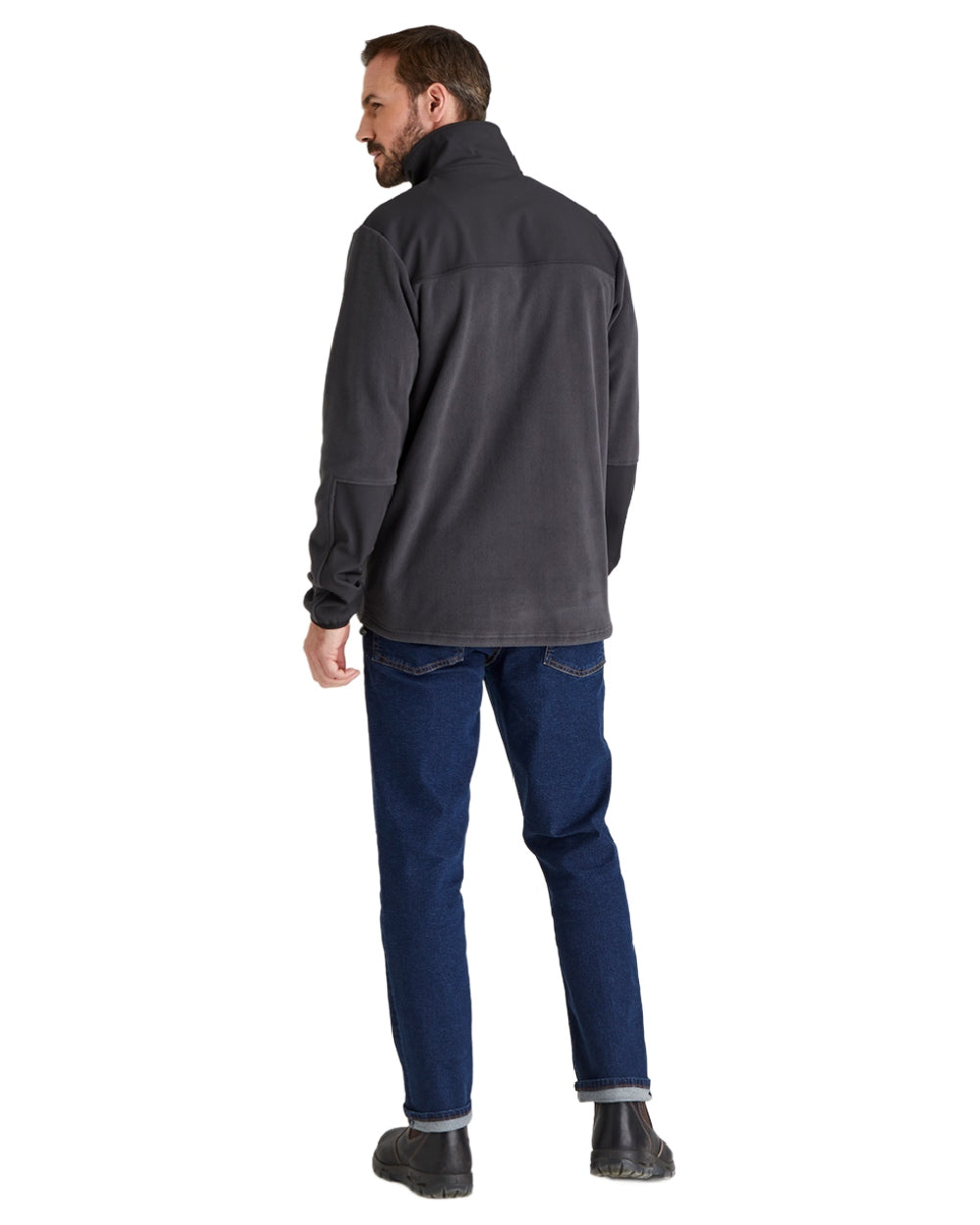 Shale coloured Ridgeline Hybrid Fleece Jacket on white background 