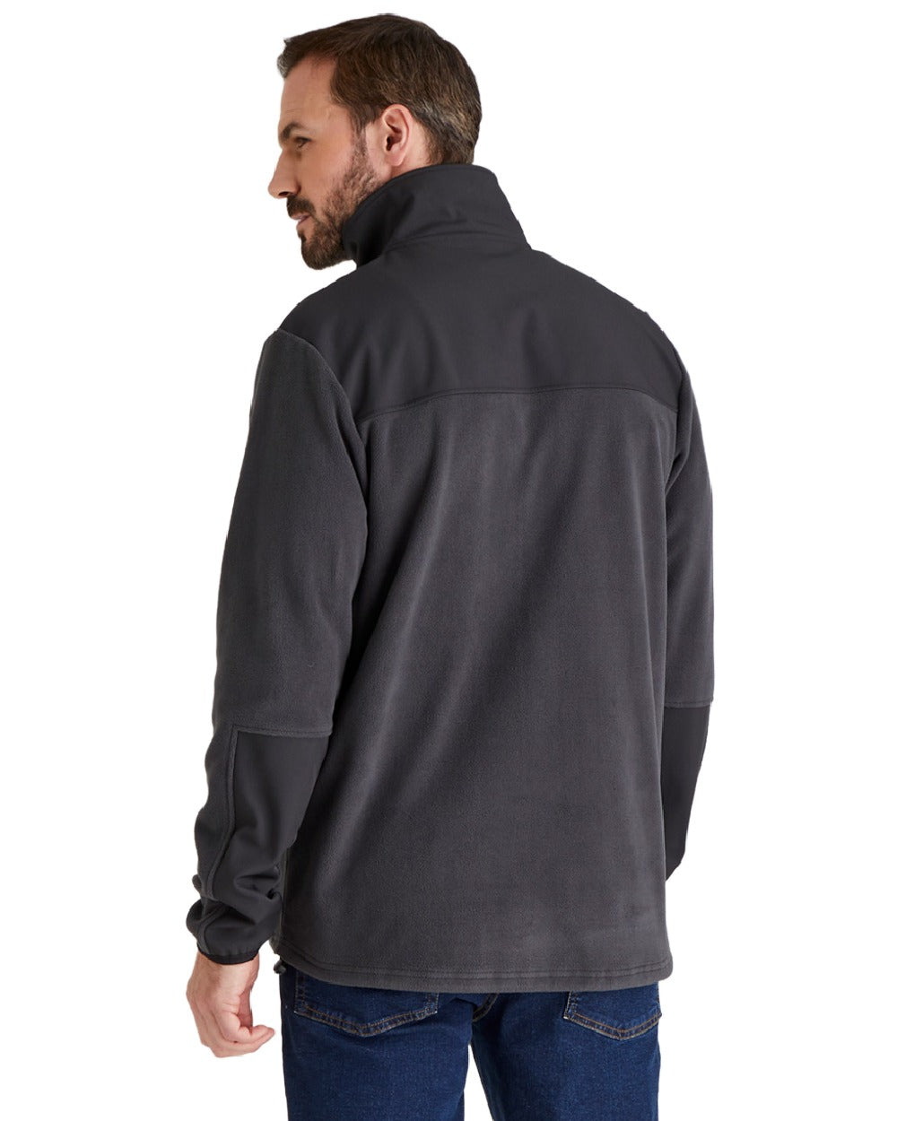 Shale coloured Ridgeline Hybrid Fleece Jacket on white background 